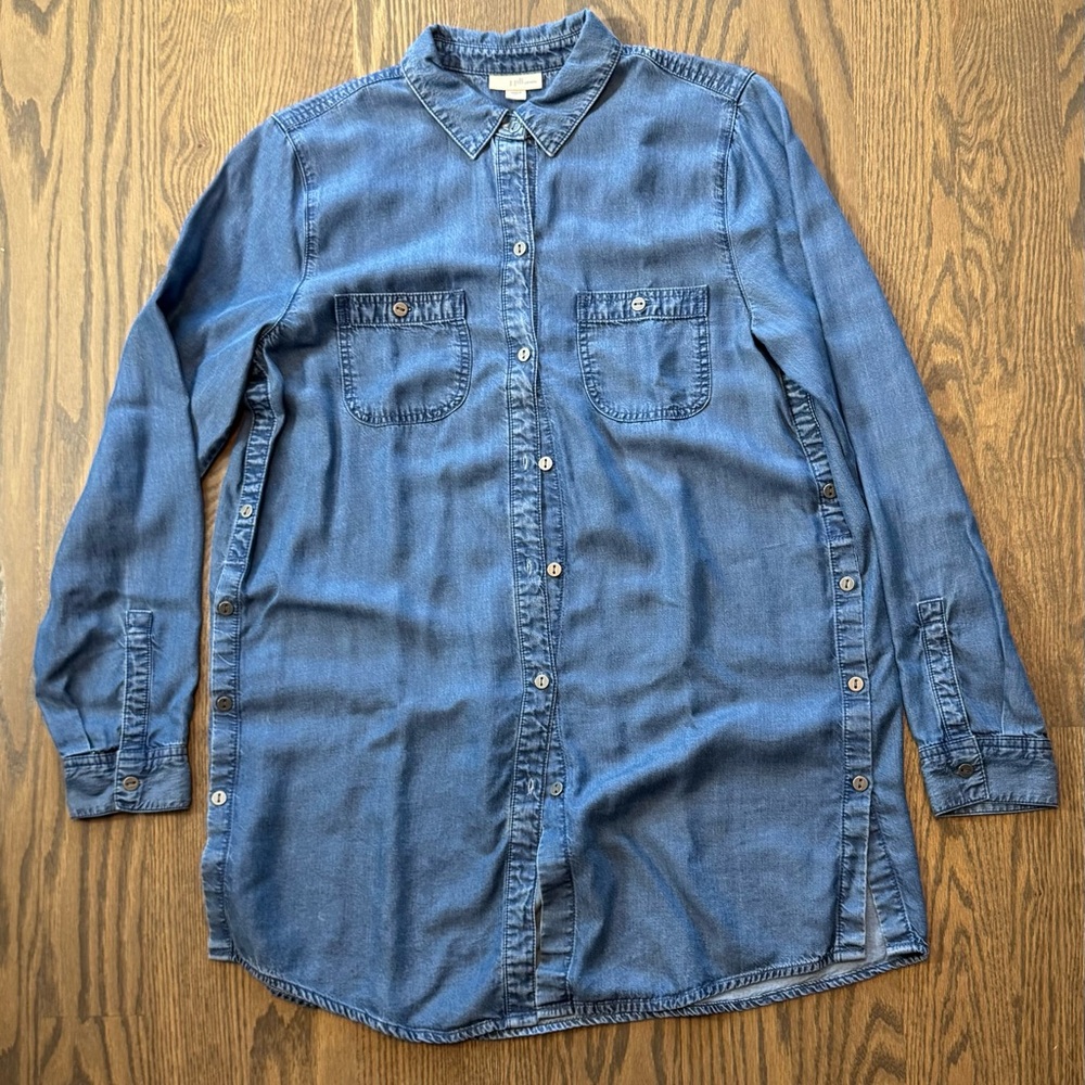 J. Jill Blue Denim Tunic Top - Picture 4 of 7